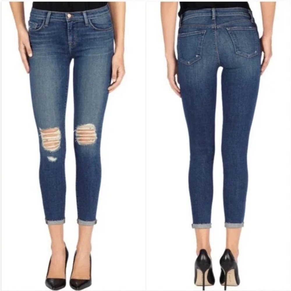 J BRAND Capri in Breathless Distressed 28